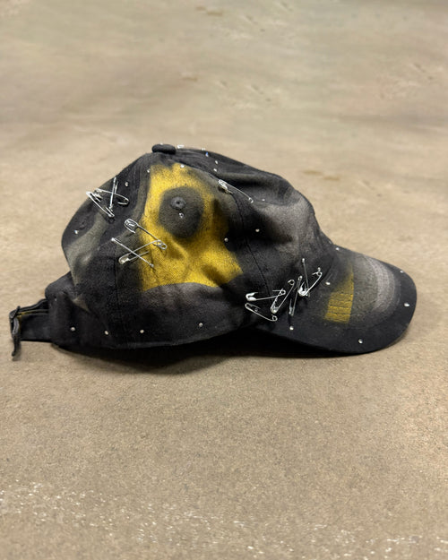NOUCHI X KMORPH - 1OF1 BLACK/YELLOW PINNED RHINESTONE CAMO CAP
