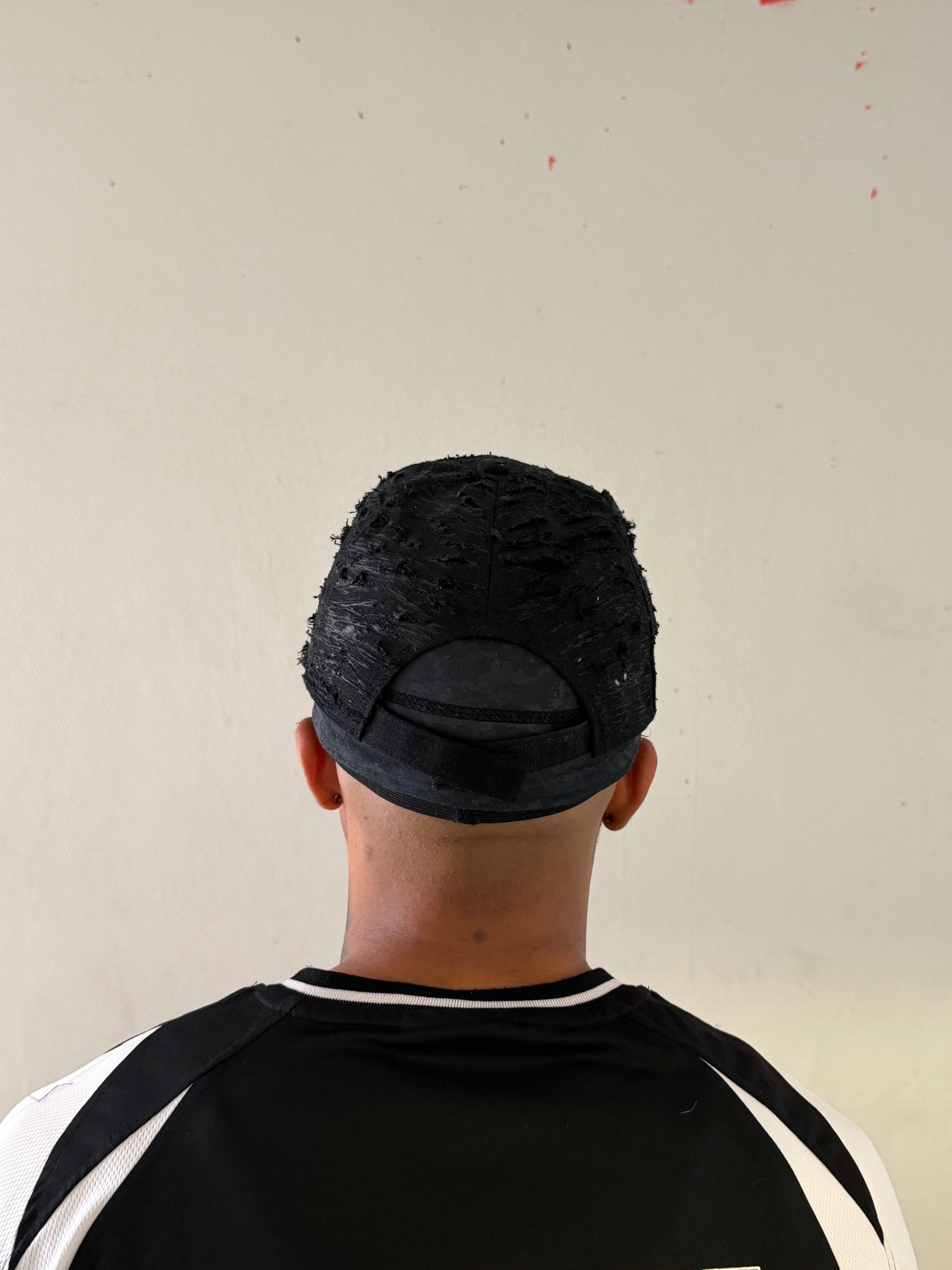 NOUCHI X KMORPH - BLACK DENIM DESTROYED CAP