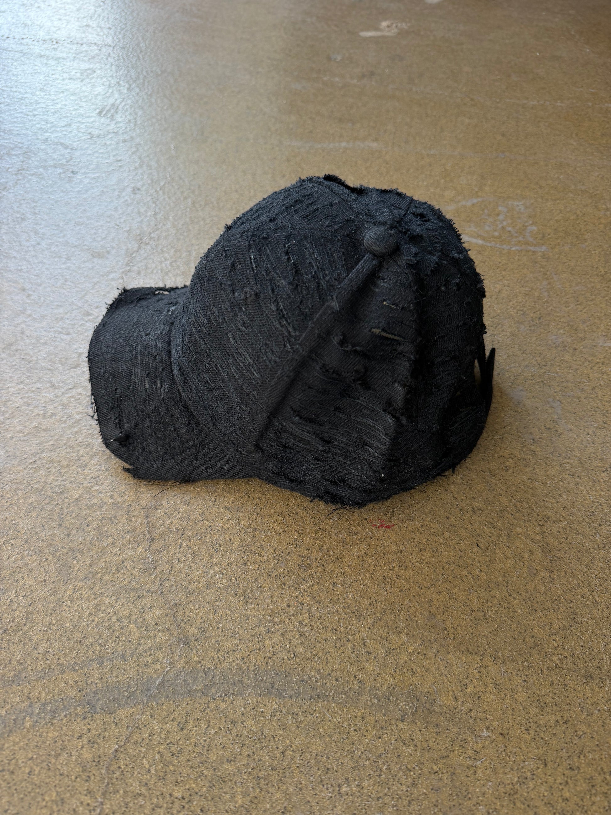NOUCHI X KMORPH - BLACK DENIM DESTROYED CAP