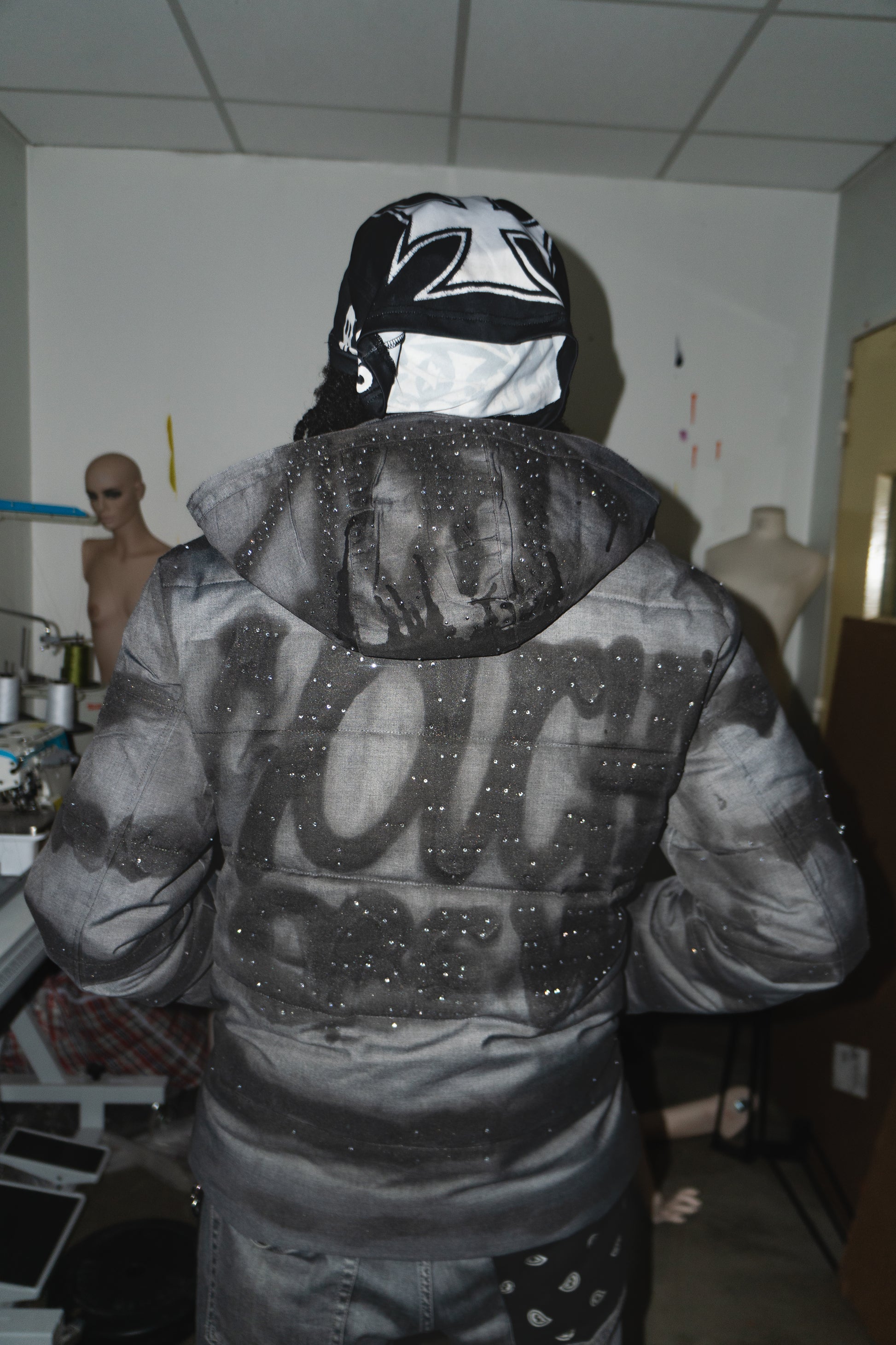 NOUCHI X KMORPH - 1OF1 RHINESTONE PUFFER JACKET