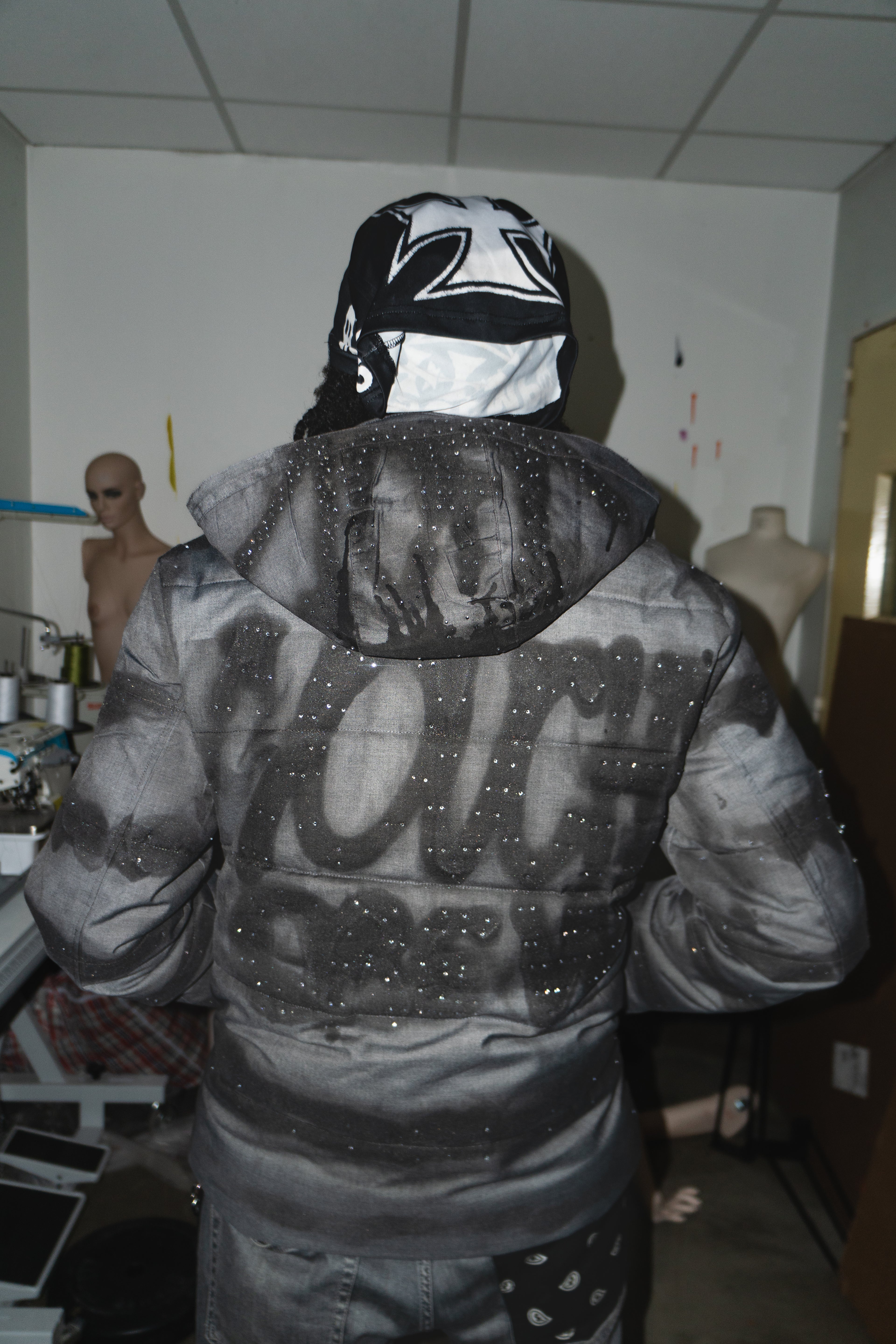 NOUCHI X KMORPH - 1OF1 RHINESTONE PUFFER JACKET