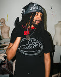 NOUCHI X KMORPH - 1OF1 SWAGKET BLACK DOUBLE RHINESTONE TEE