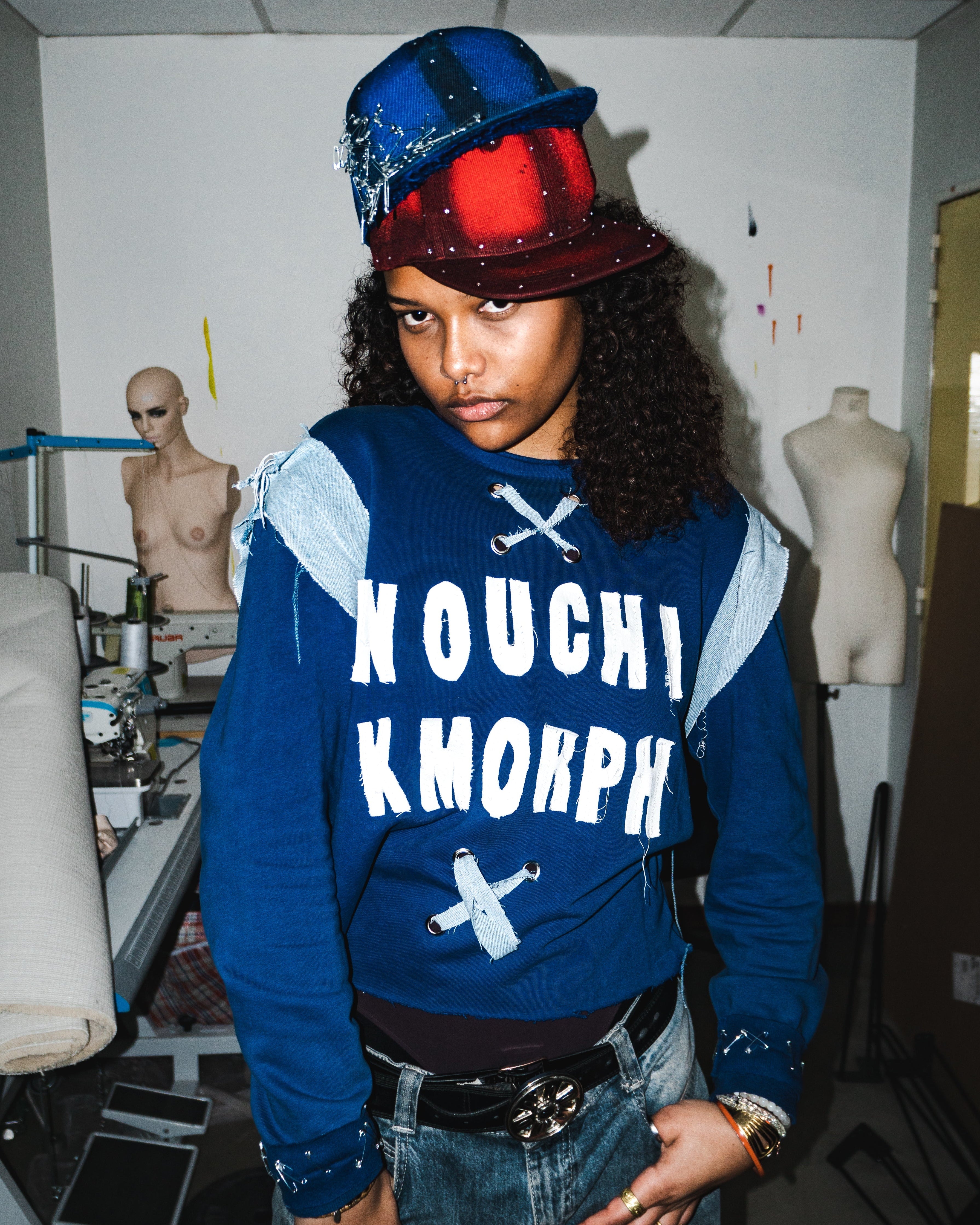 NOUCHI X KMORPH - 1OF1 BLUE SWEAT "À 4 MAINS"