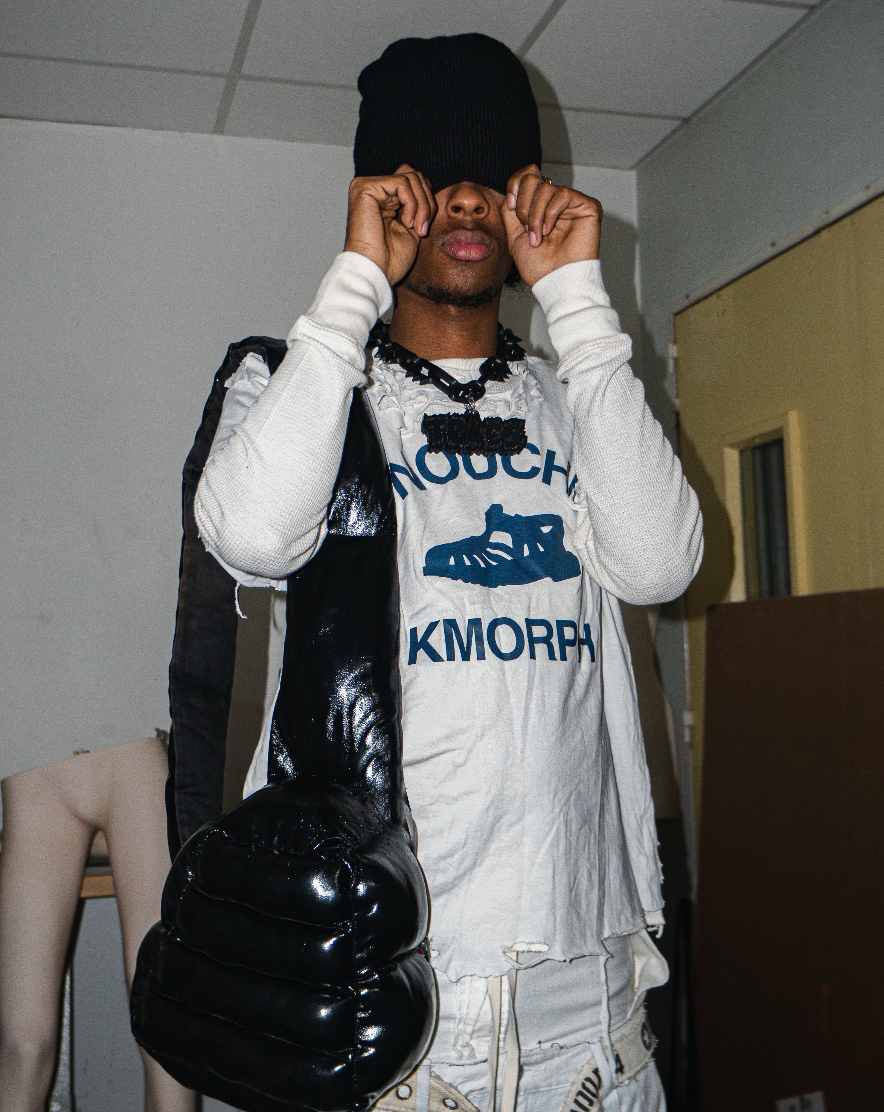 NOUCHI X KMORPH - 1OF1 OFF WHITE SCRATCHING LONGSLEEVE