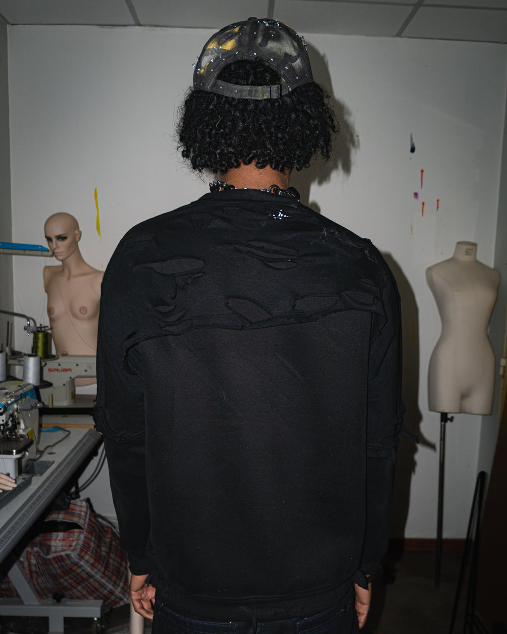 NOUCHI X KMORPH - 1OF1 BLACK SCRATCHING LONGSLEEVE "QUOTE"